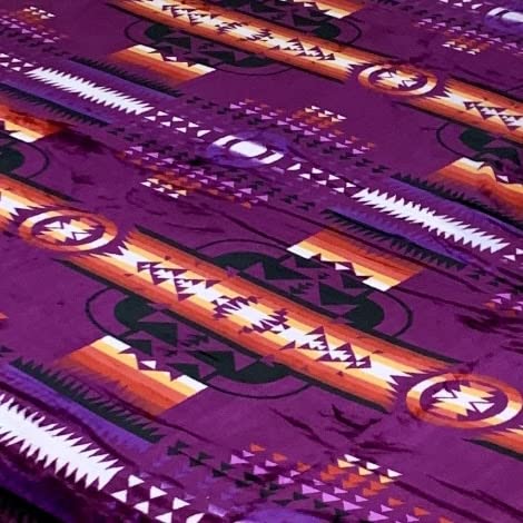 Sacred Thread Sherpa Fleece Blanket, Southwestern Aztec Throw