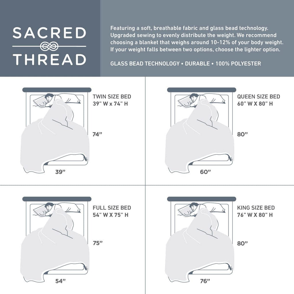Sacred Thread Weighted Blanket - Great for Kids and Adults - Heavy Blanket with High Breathability - Soft, Durable Cover Glass Beads