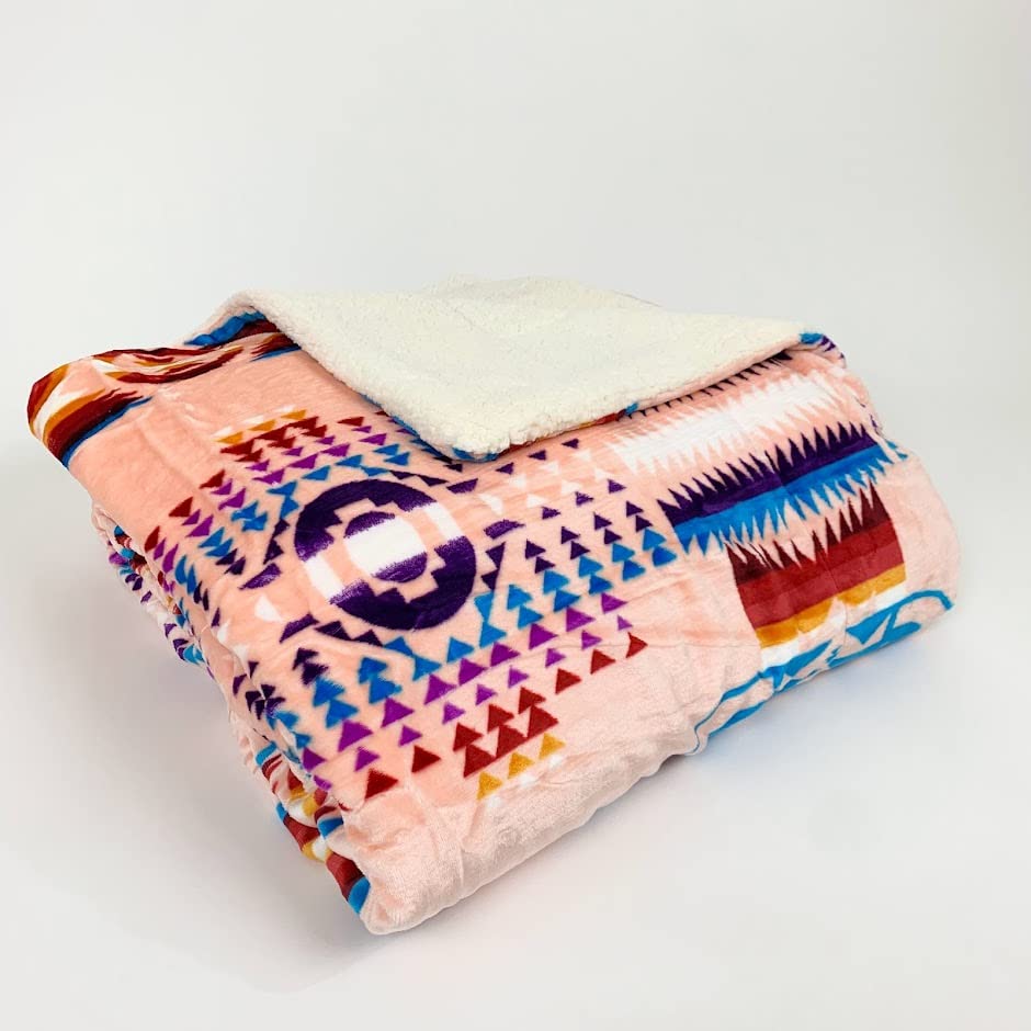 Sacred Thread Sherpa Fleece Blanket, Southwestern Aztec Throw