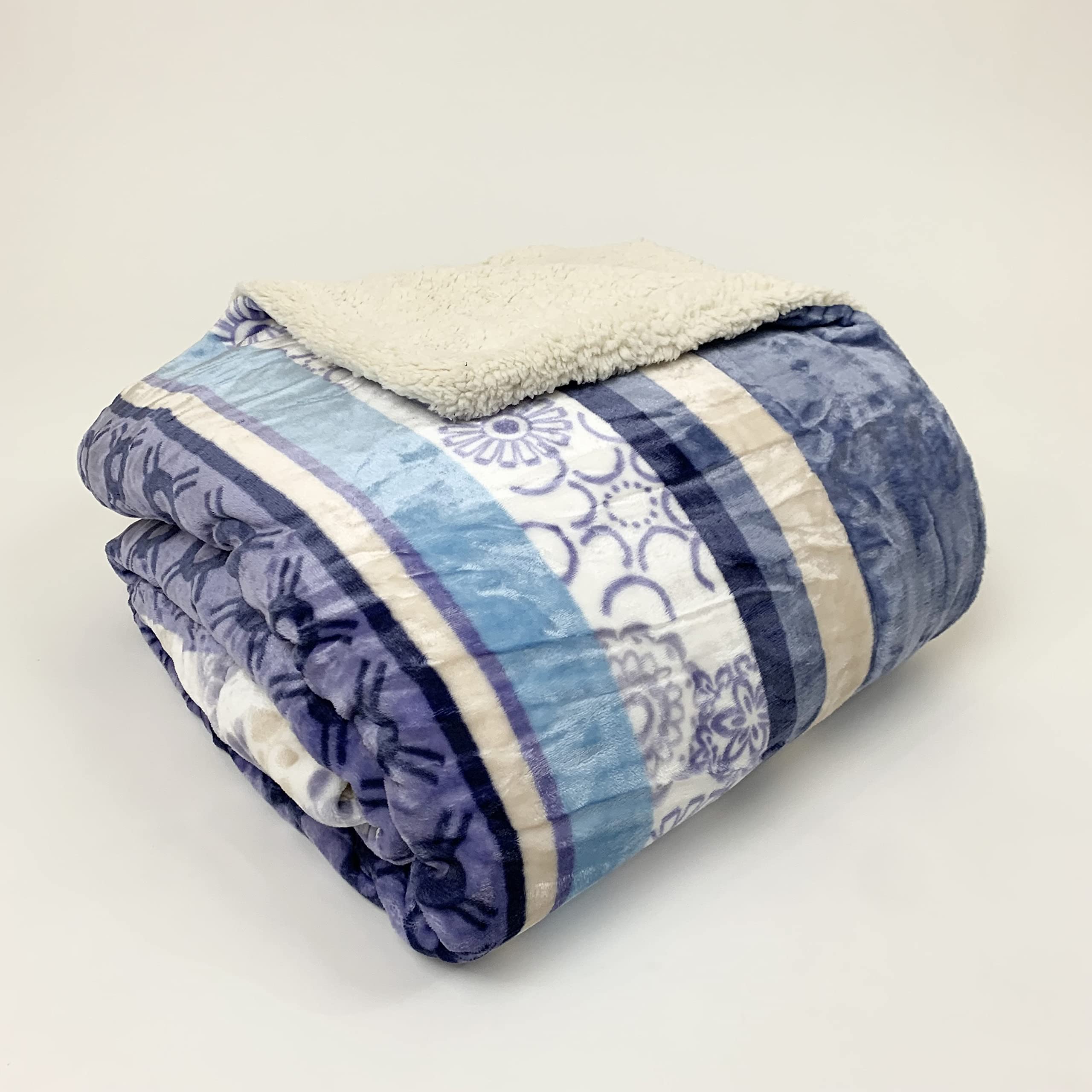 Sacred Thread Sherpa Fleece Blanket, Super Fuzzy, Soft and Cozy Queen Blanket, Plush Throw Blanket for Sofa, Couch and Bed, Reversible Winter Blanket, 25+ Designs Available