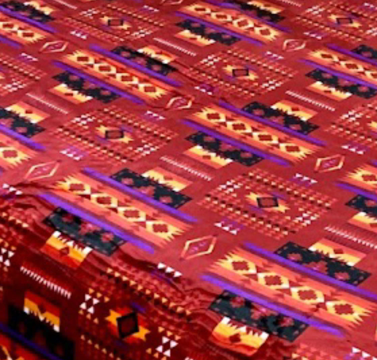 Sacred Thread Sherpa Fleece Blanket, Southwestern Aztec Throw