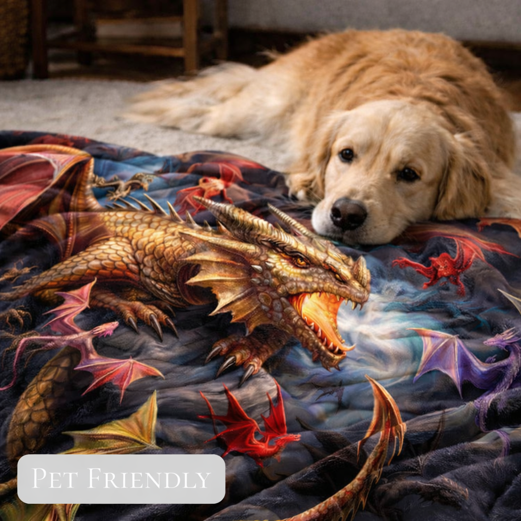 Plush Queen Size Blanket - Extremely Soft - Machine Washable - DRAGON CLAN
