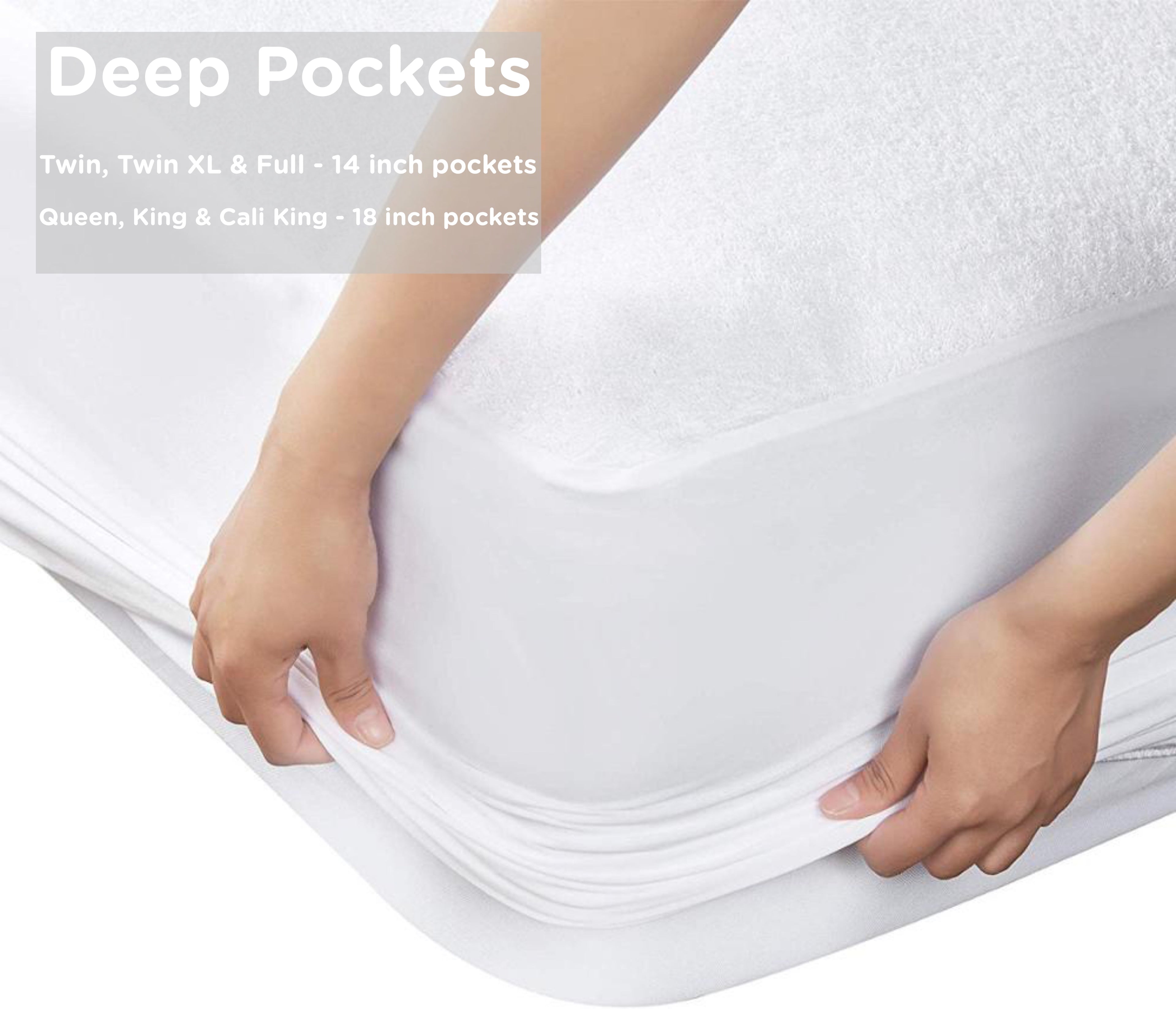 Sacred Thread Waterproof Mattress Protector - Fitted Elastic with Deep Pockets for Any Size Mattress
