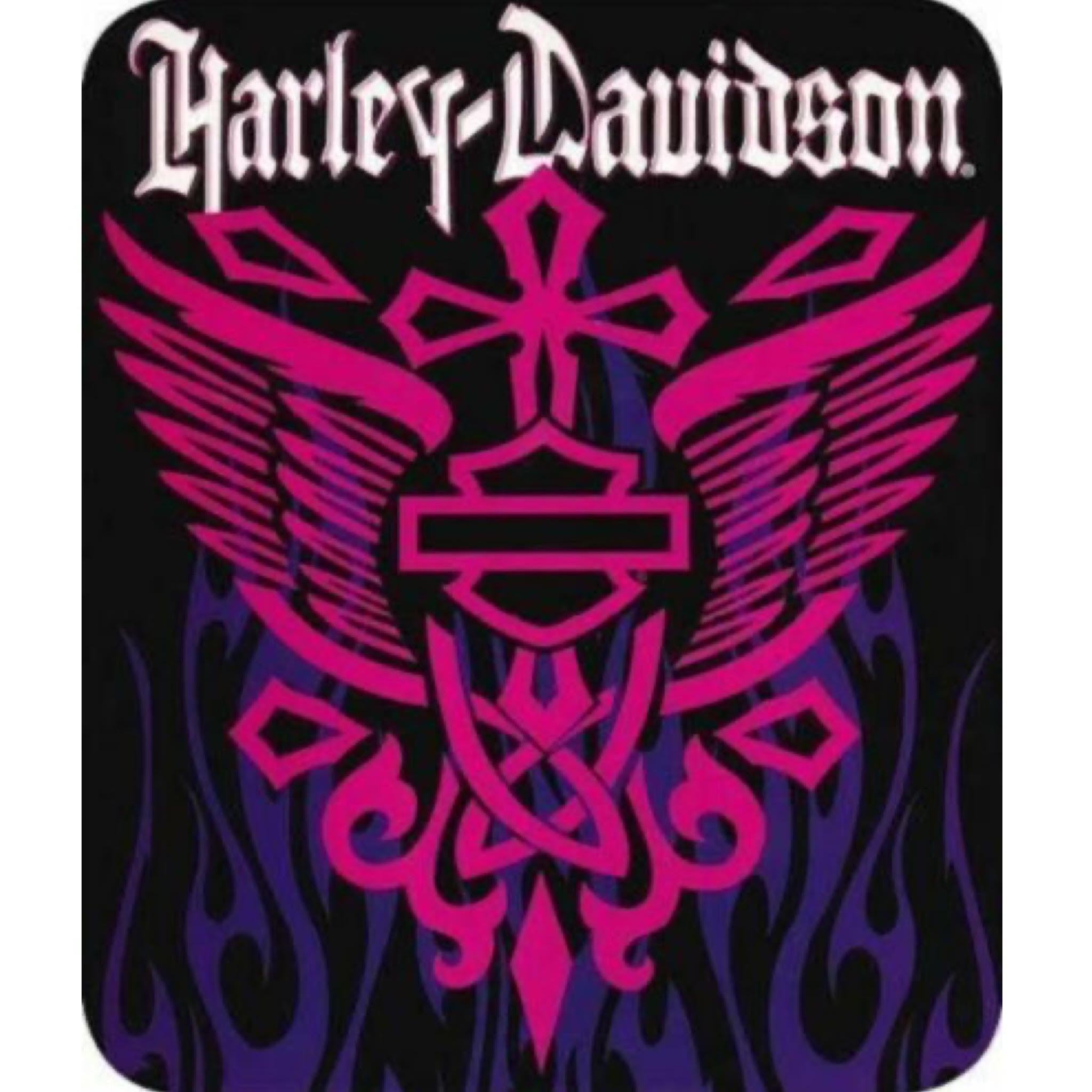 Harley Davidson Plush Queen Size Blanket - Extremely Soft - Machine Washable - Rising Cross