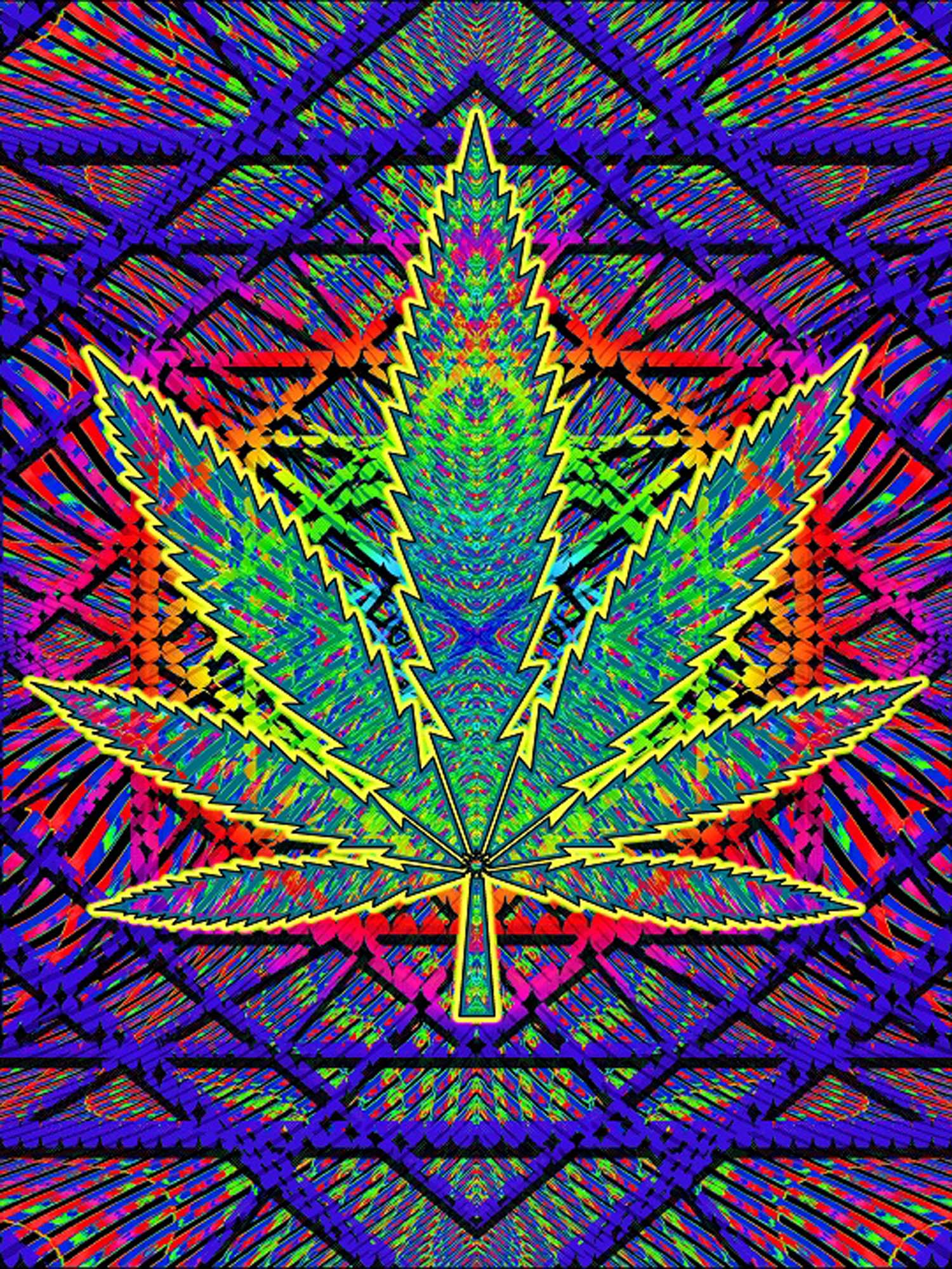 Plush Queen Size Marijuana Blanket - Extremely Soft - Machine Washable - Sacred Leaf