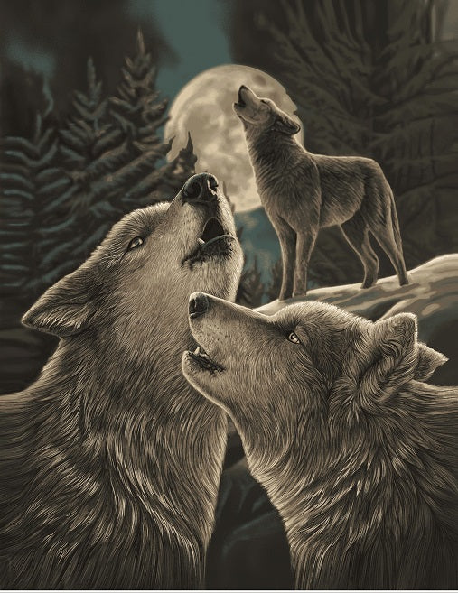 Plush Queen Size Wolf Blanket - Extremely Soft - Machine Washable - Wolf Song