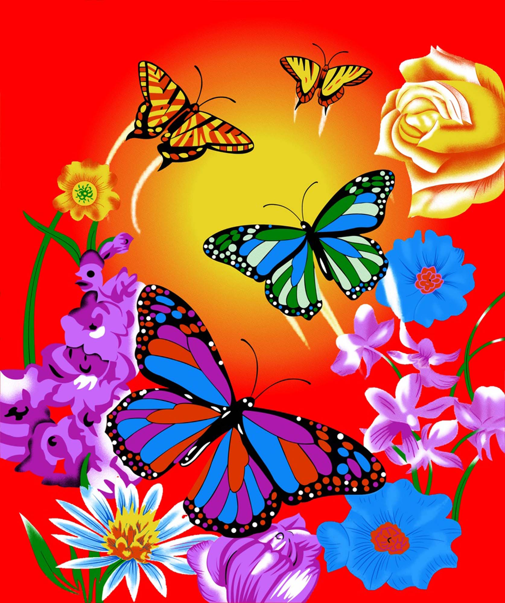 Plush Queen Size Butterfly Blanket - Extremely Soft - Machine Washable - Colorful Butterflies