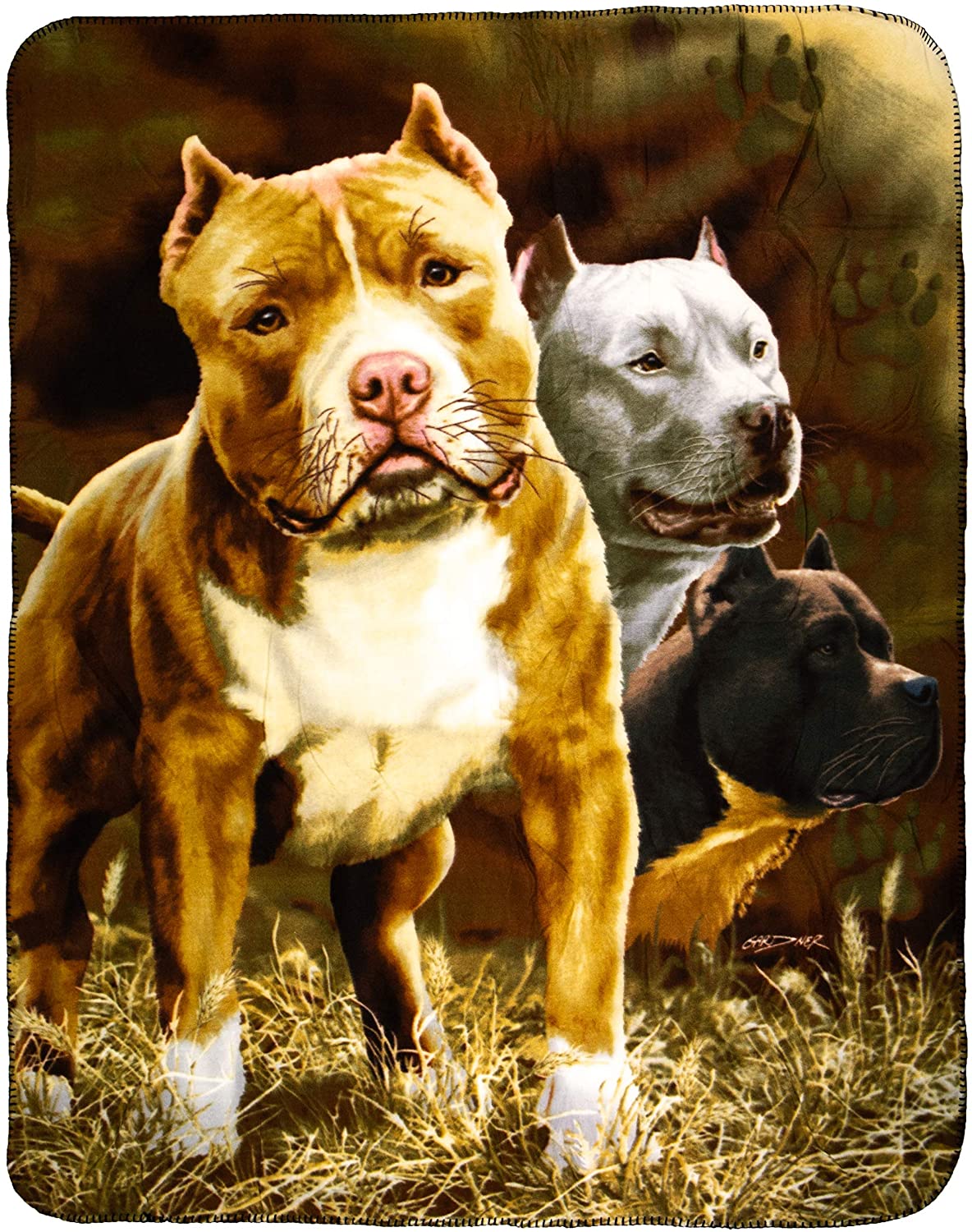 Plush Queen Size Blanket - Extremely Soft - Machine Washable - PITBULLS