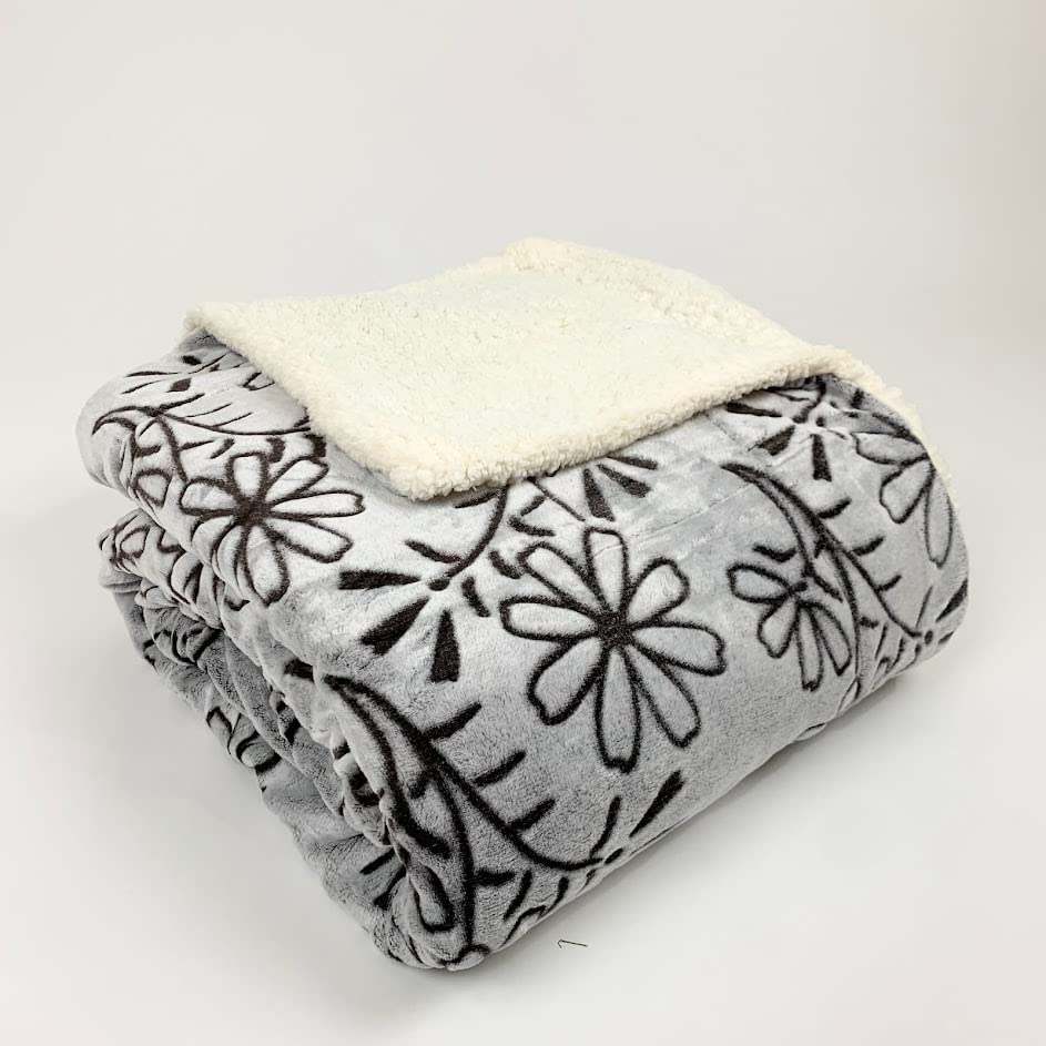 Sacred Thread Sherpa Fleece Blanket, Super Fuzzy, Soft and Cozy Queen Blanket, Plush Throw Blanket for Sofa, Couch and Bed, Reversible Winter Blanket, 15+ Designs Available